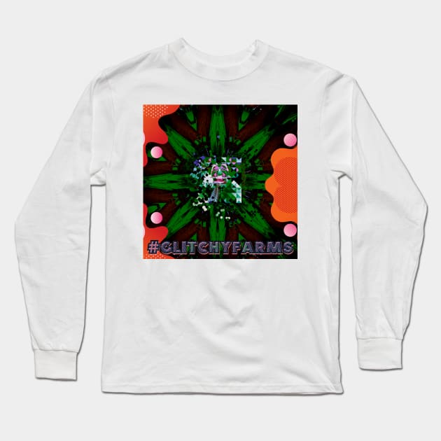 Glitchy Farms green #2 Long Sleeve T-Shirt by stevecutlerlive